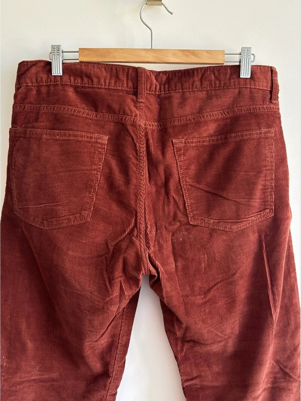 J.Crew 770 Straight Fit Corduroy Pants Rust Brown 34x32 100% Cotton